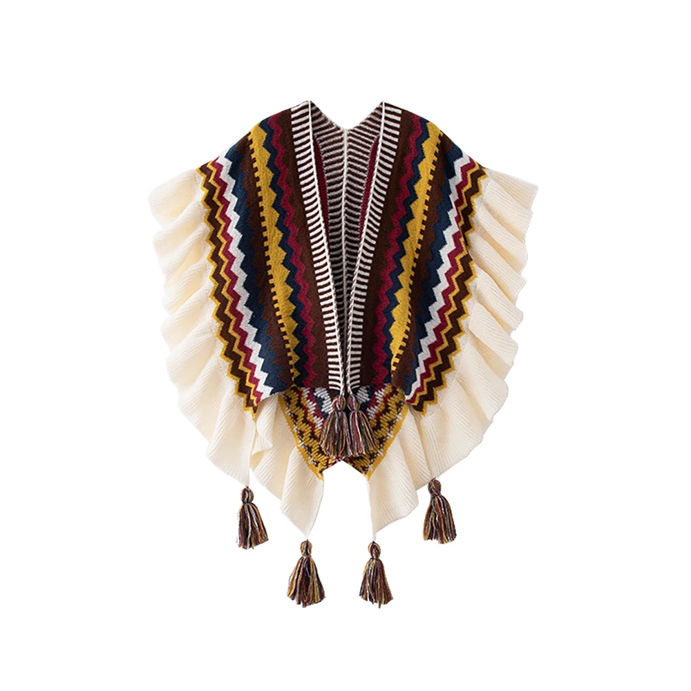 Winter Ethnic Fashion For Women - Bohemia xale feminino mohair malha borla