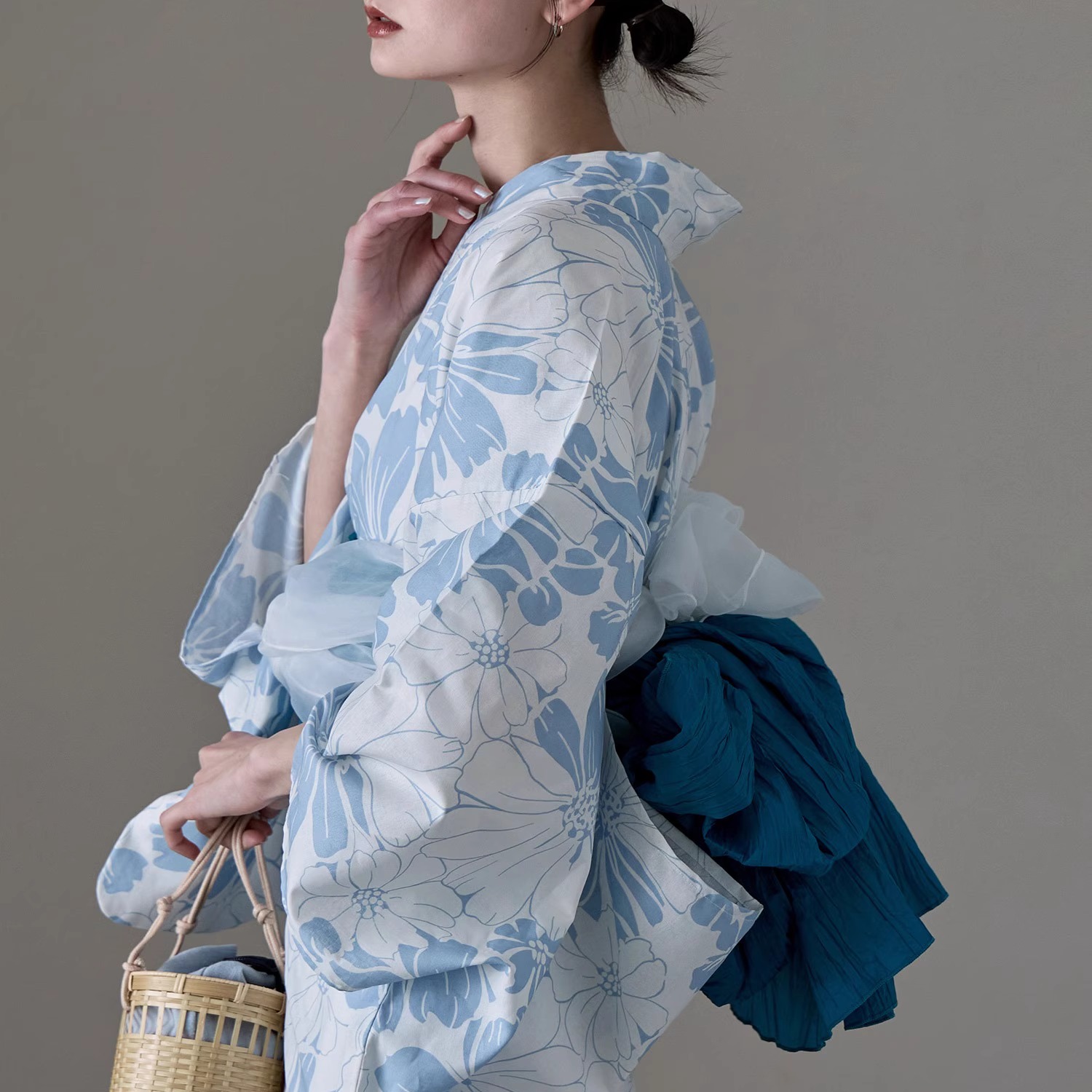 Ethnic Fashion Dress - Quimono Yukata Tradicional em Algodão e