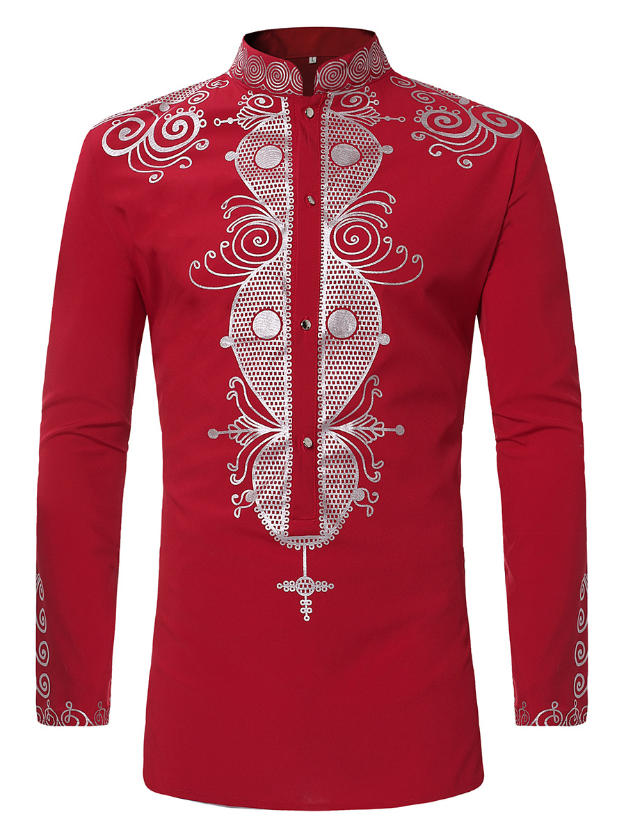 Dashiki Shirt Men - Camisa africana dashiki manga longa para