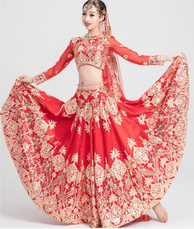 Salwar Kameez Set - Lantejoulas bordado indiano sari luxo vestido