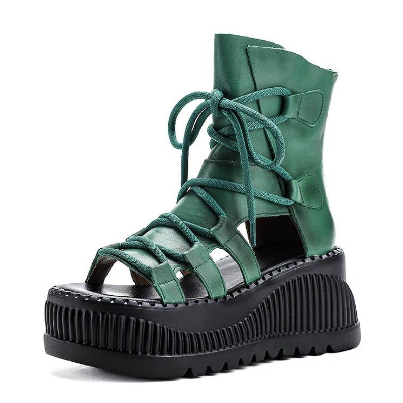 Ethnic Fashion For Women - 8cm étnico vaca couro genuíno tornozelo