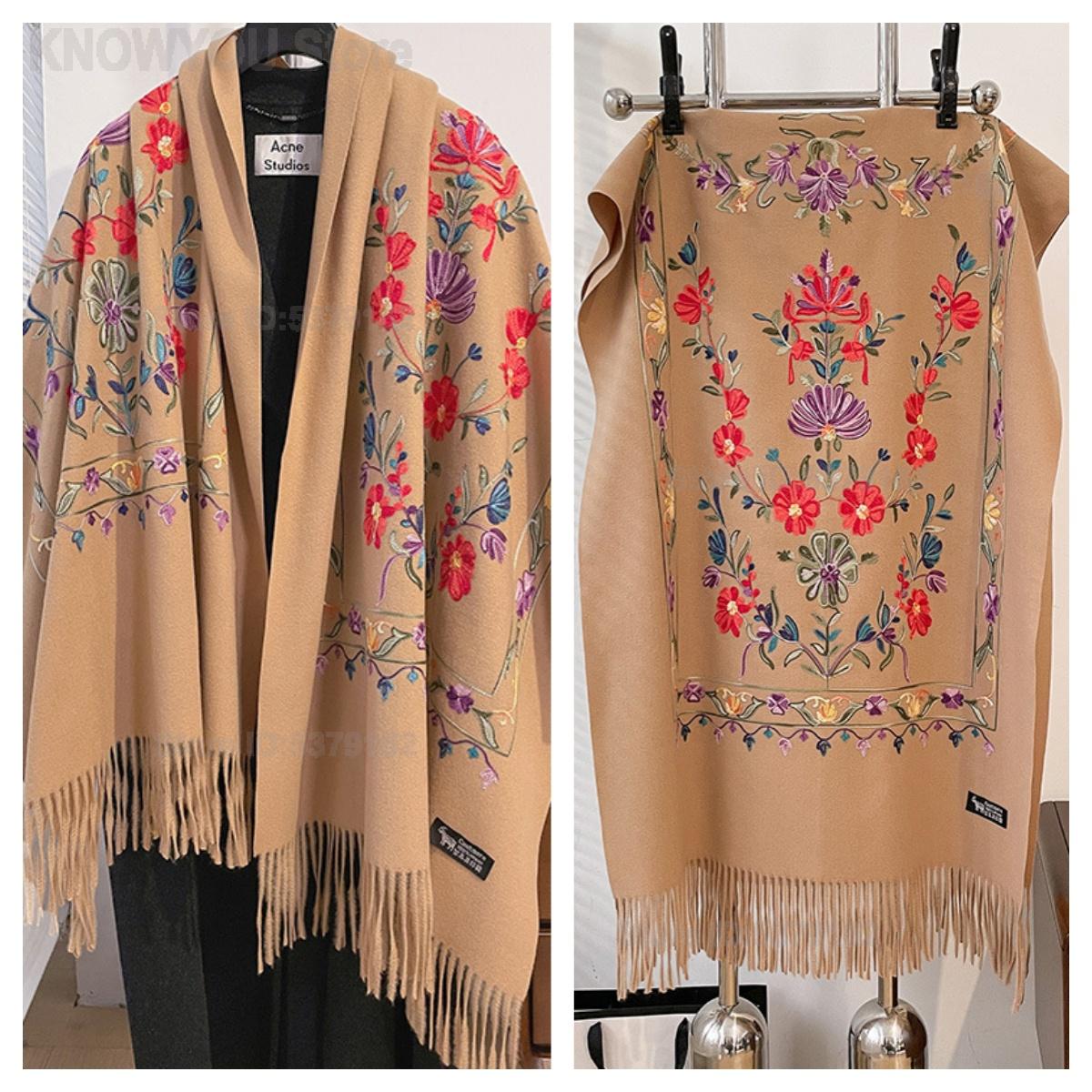Go Ethnic Fashion - Xale Feminino Retrô com Bordado Floral