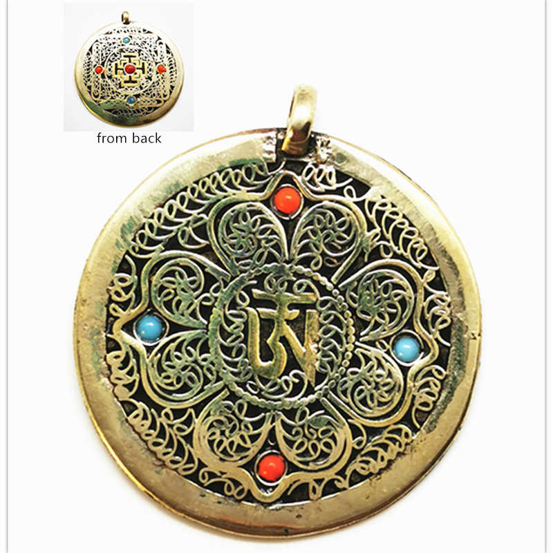 Ethnic Fashion Com - Amuleto de Mantras Tibetanos OM, Pingentes