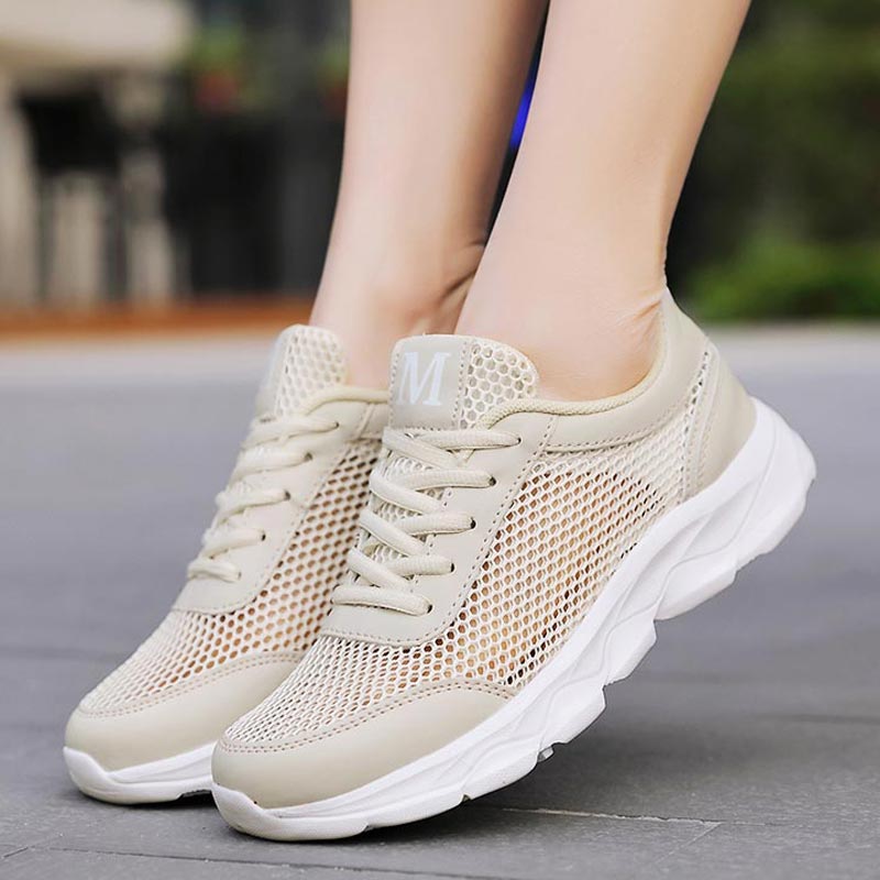 Ethnic Fast Fashion - Verão respirável tênis feminino malha sapatos