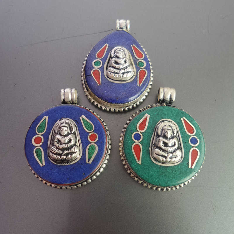 Ethnic Fashion Com - Pingentes de Amuleto Budista Tibetano em