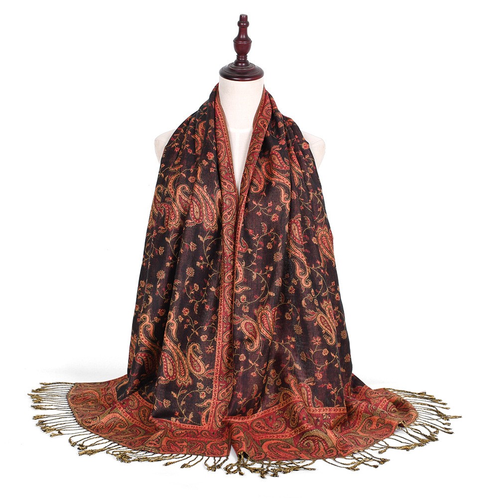 Go Ethnic Fashion - Pashmina cachecol xales paisley aqua para