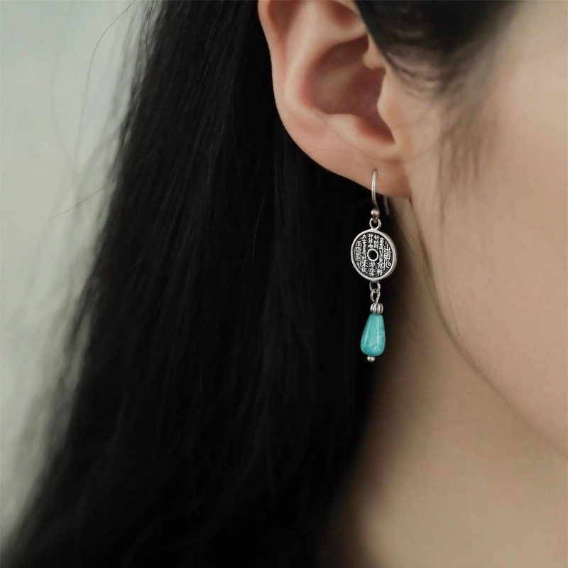 Ethnic Fashion Co In - Brincos de prata esterlina 925, moeda
