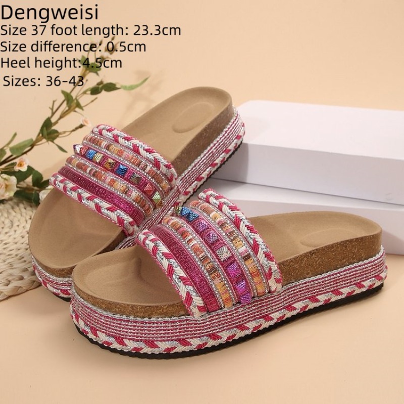Ethnic Fashion For Women - Sandálias Femininas Boêmias da Moda, Retrô