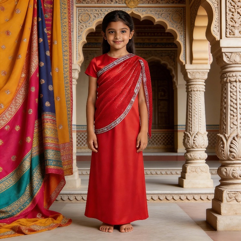 Ethnic Wear - Vestido Tradicional Indiano para Meninas, Vestido