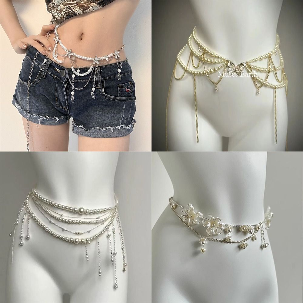 Ethnic Fashion Jewellery - Moda elegante pérola cintura correntes acessório