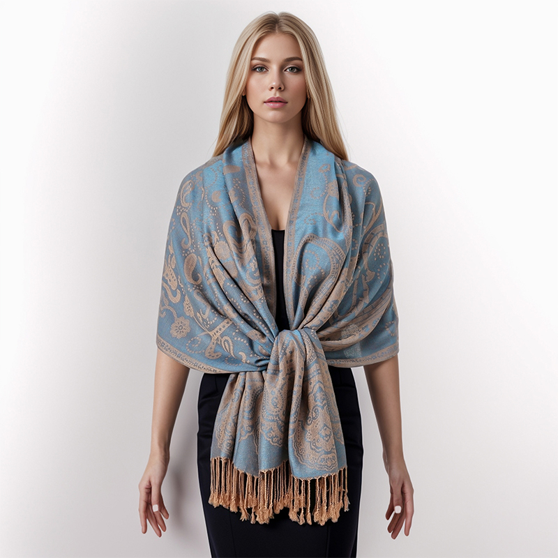 Lenço paisley jacquard para mu - Winter Ethnic Fashion For Women avaliação e preço