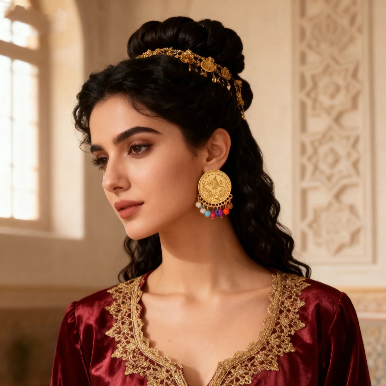 Brinco de moeda turca banhado  - Ethnic Fashion Co In avaliação e preço