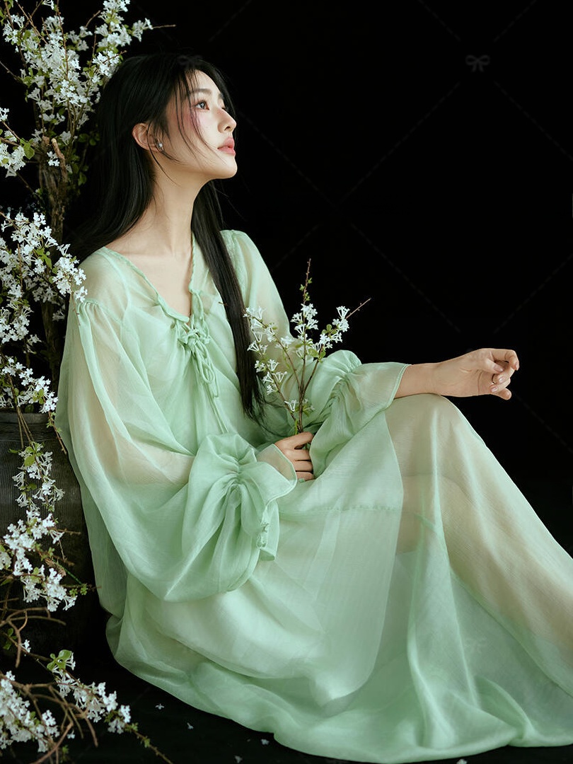 Vestido Verde Estilo Chinês Tr - Ethnic Fashion Studio avaliação e preço