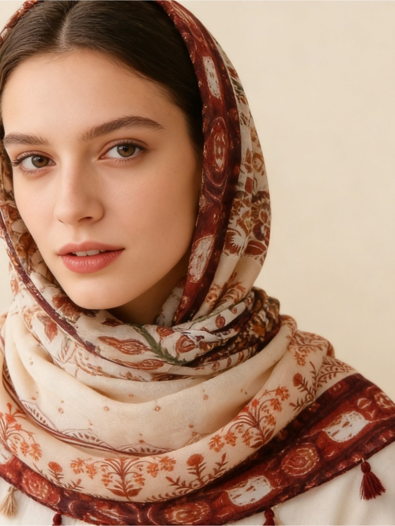Lenço de seda floral fino esti - Go Ethnic Fashion avaliação e preço