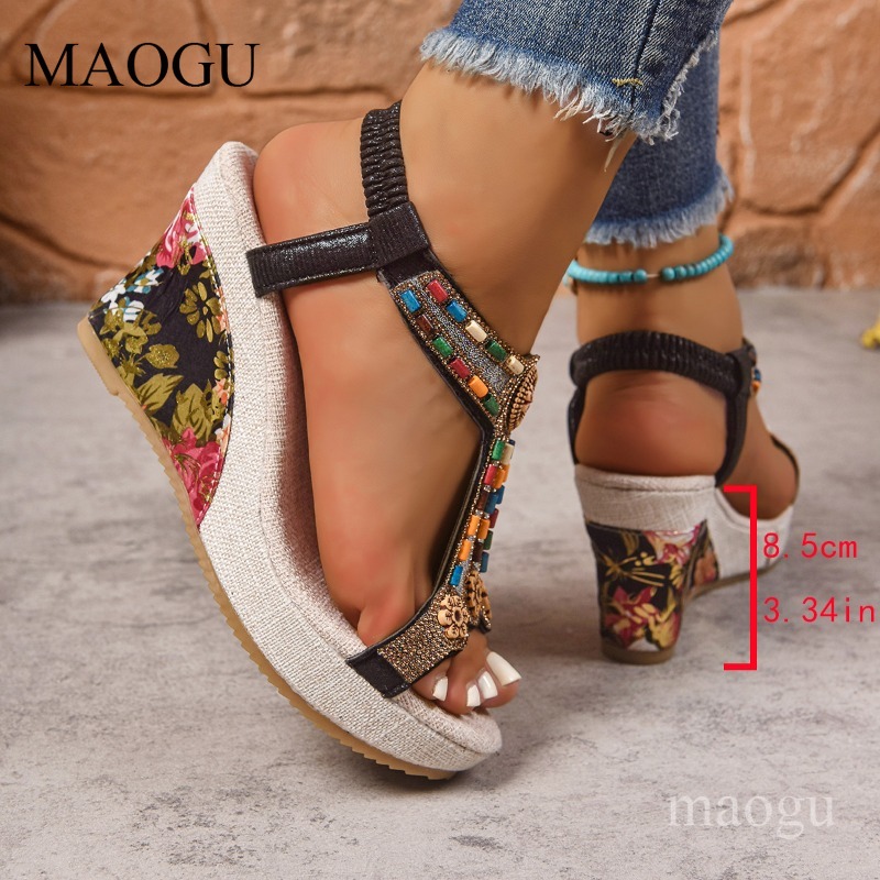 Sandálias Anabela Boho com Miç - Ethnic Fashion For Women avaliação e preço