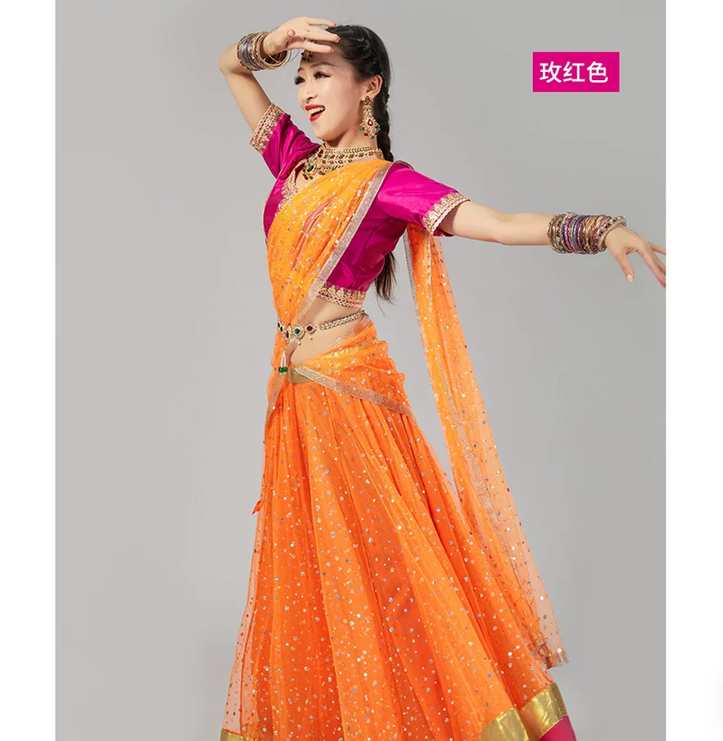 Traje de dança indiana para pe - Salwar Kameez Set avaliação e preço