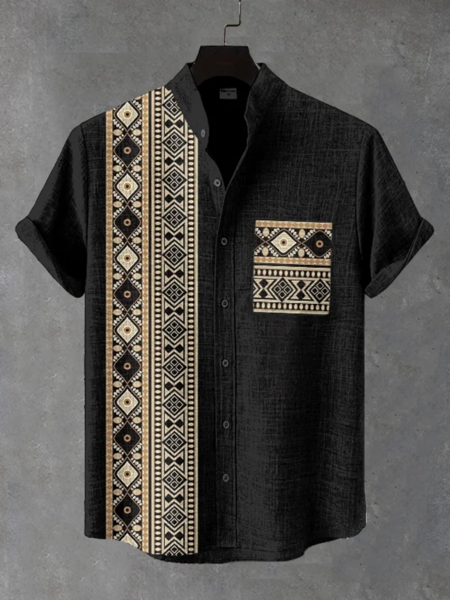Camisa Masculina Retrô Étnica  - Men'S Ethnic Fashion Trends avaliação e preço