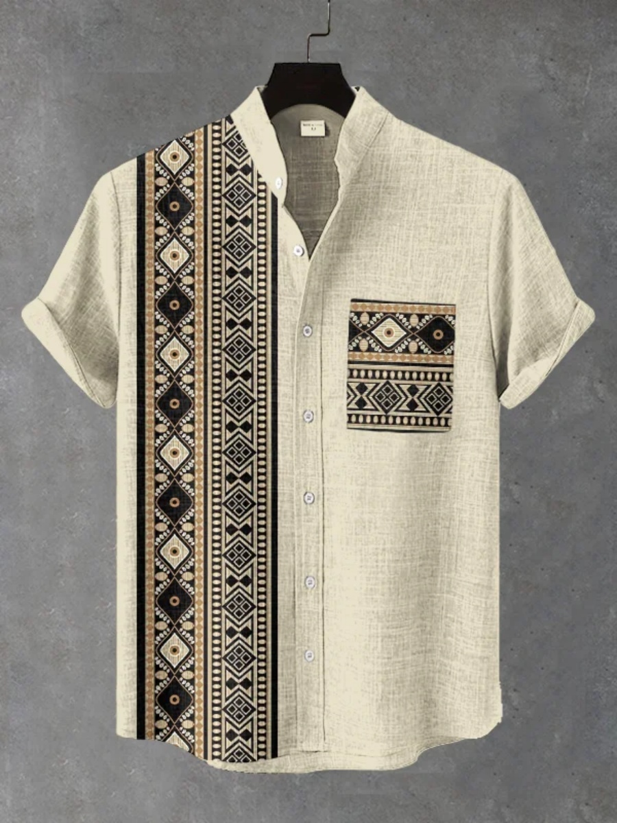 Camisa Masculina Retrô Étnica  - Men'S Ethnic Fashion Trends avaliação e preço