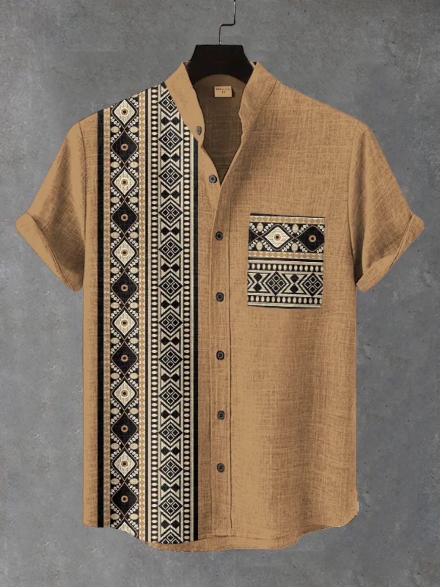 Camisa Masculina Retrô Étnica  - Men'S Ethnic Fashion Trends avaliação e preço