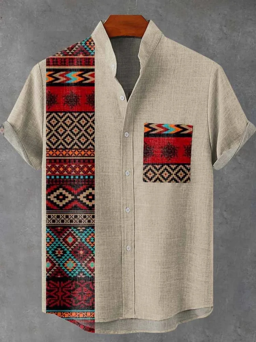 Camisa Masculina Retrô Étnica  - Men'S Ethnic Fashion Trends avaliação e preço