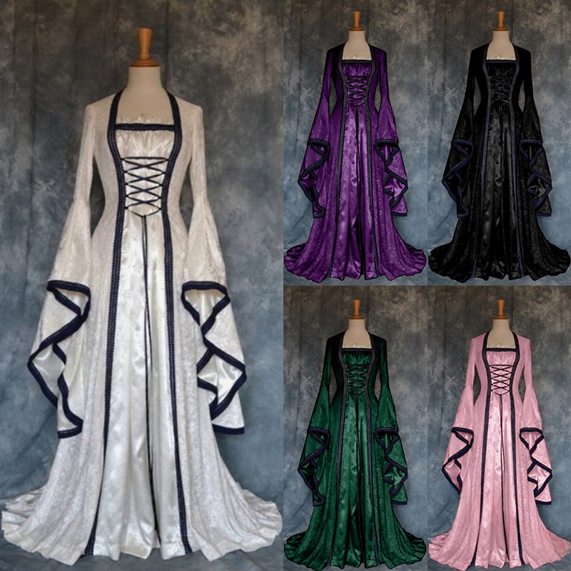 Vestido Medieval Retrô Feminin - Ethnic Wear avaliação e preço
