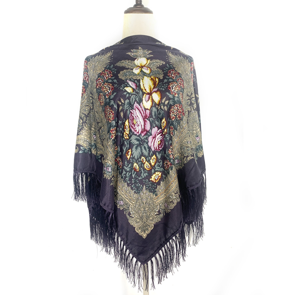 Lenço quadrado com estampa flo - Winter Ethnic Fashion For Women avaliação e preço