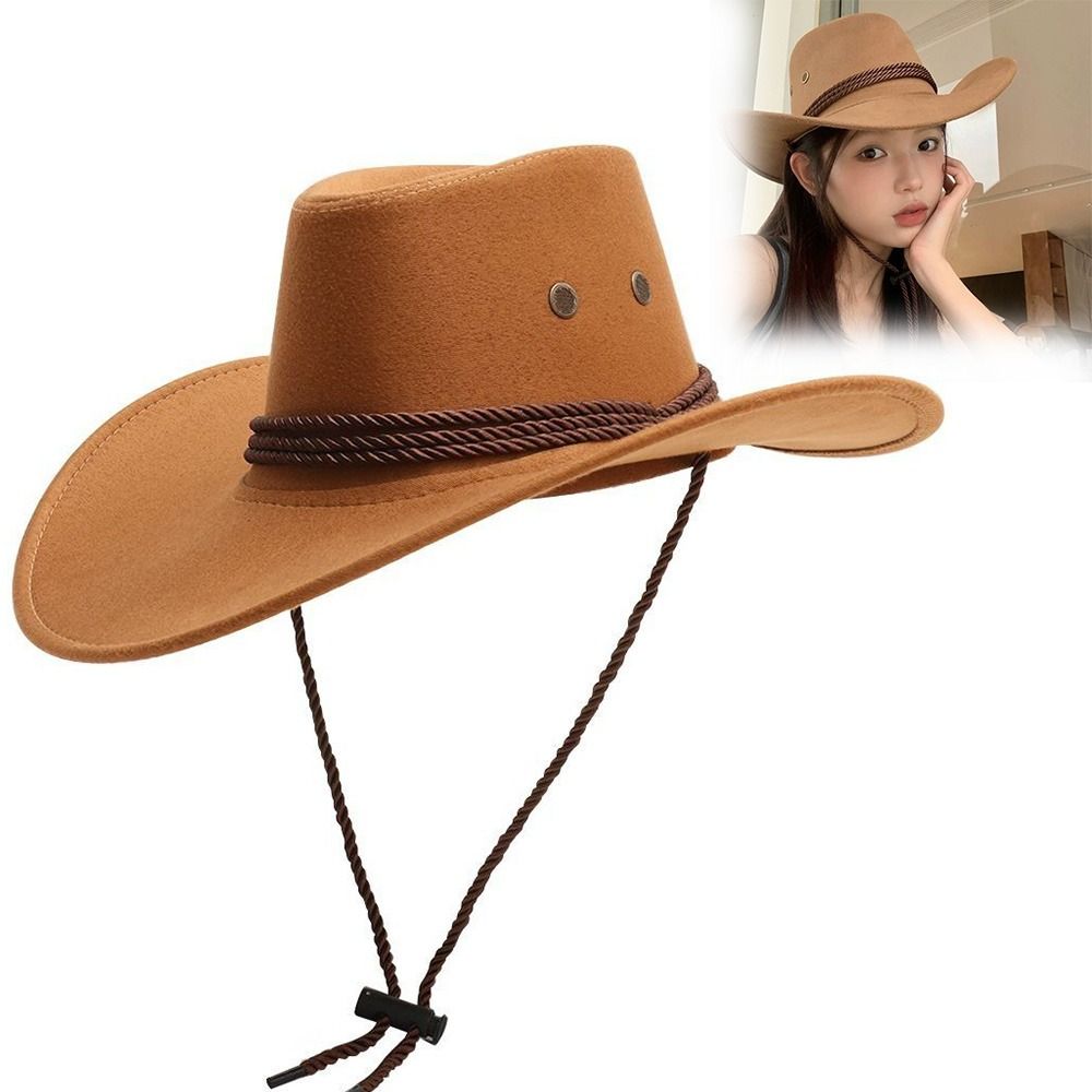 Chapéu de Cowboy Estilo Ociden - Winter Ethnic Fashion For Women avaliação e preço