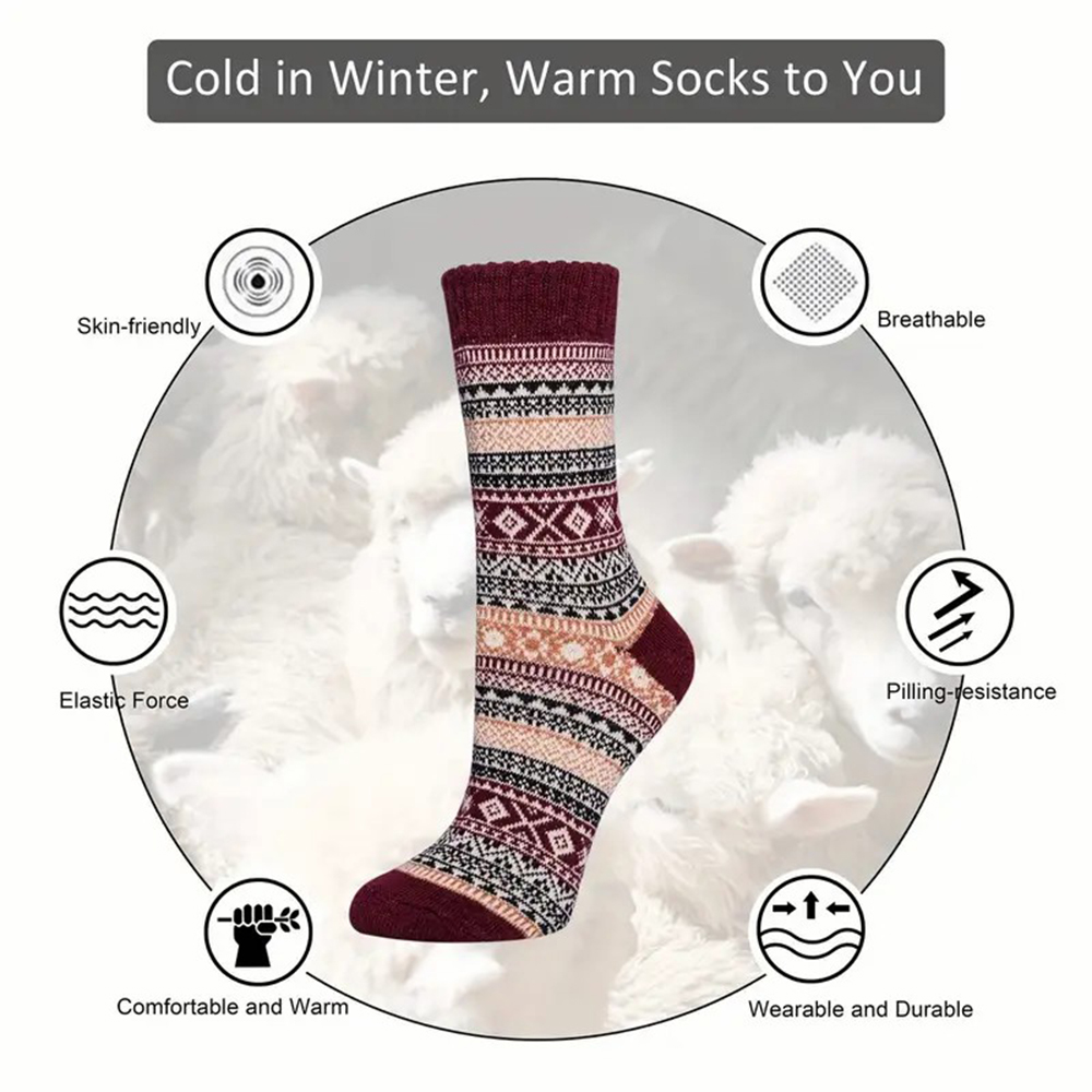 5 pares outono inverno grosso  - Winter Ethnic Fashion For Women avaliação e preço